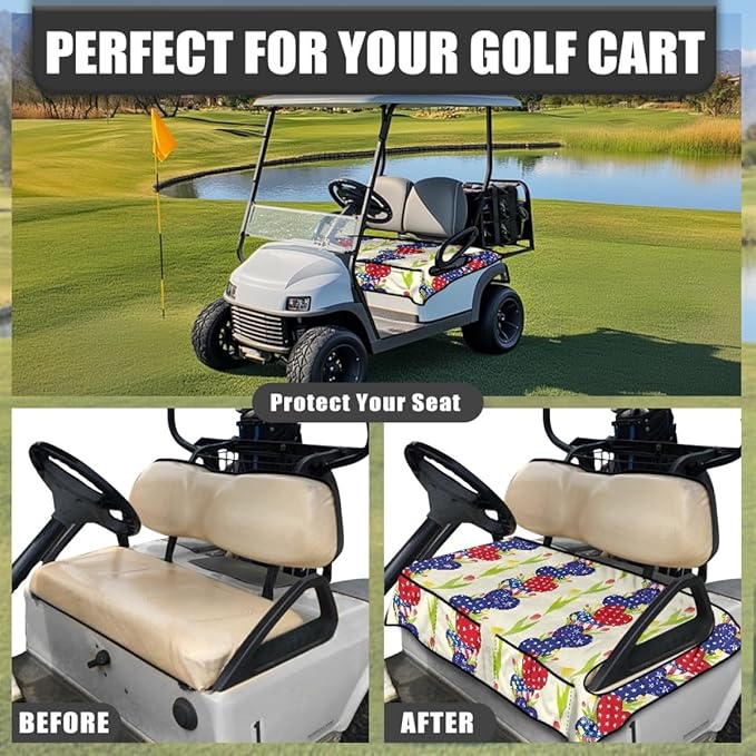 Golf Cart Seat Cover Cushion Designed to Keep Seats Clean and Comfortable, Featuring Waterproof and Breathable Materials