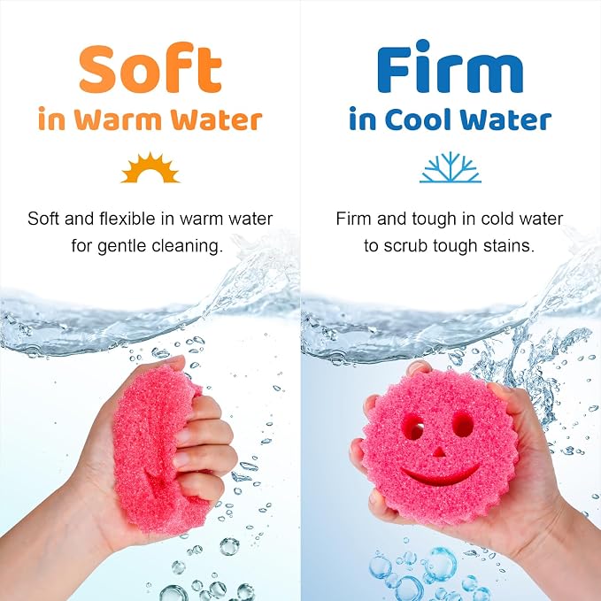 Treeroot 12 Pack Colorful Smile Scrub Sponges, Temperature Controlled - Image 4
