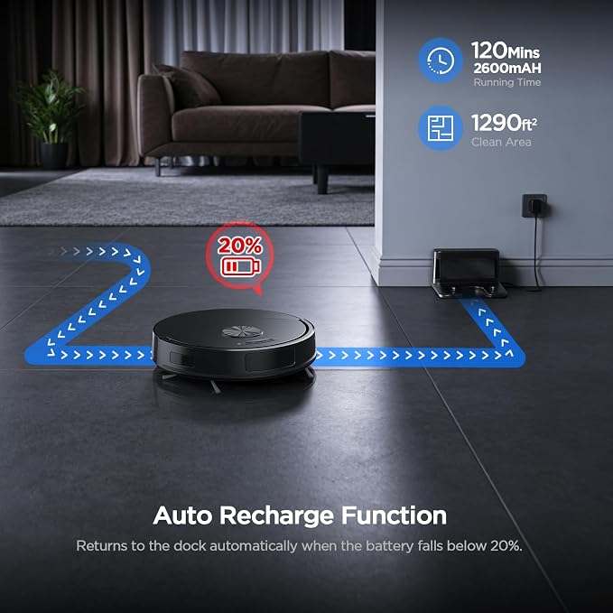 Robot Vacuum and Mop Combo, 8000Pa Strong Suction 2 in 1 Vacuum Robot - Image 6
