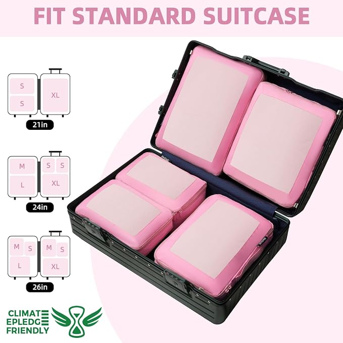 BAGAIL 4 Set/6 Set/8 Set Compression Packing Cubes Travel Accessories - Image 7