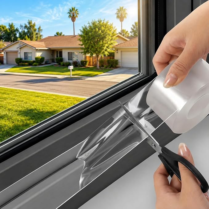 Window Sealing Tape, 3 Inch x 165 FT Clear Weather Stripping Tape by Binazon