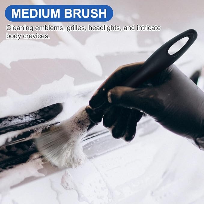 Wheel Rim Tire & Carpet Cleaning Brush Set, Soft & Stiff Bristle Wash Cleaning - Image 7