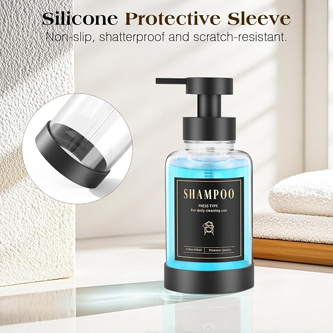 Luxspire Glass Foaming Soap Dispenser 15oz Hand Soap Bottle, 2 Pack | Anti-drip - Image 5