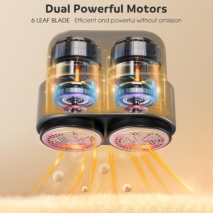 Dual Motors Rechargeable Fabric Shaver, 3-Speed Lint Remover - Image 2