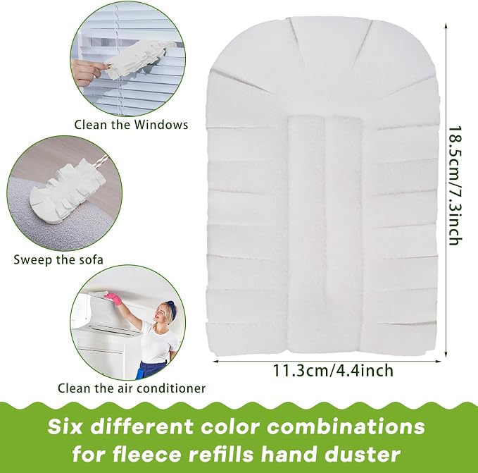 Zubebe 6 Pcs Reusable Duster Refills Fleece - Image 2
