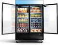 54" Commercial Upright Freezer with 2 Glass Door, 45 Cu.Ft Display Freezer Upright, -8~-1℉, Reach-in Fan Cooling Freezer with 8 Shelves & LED Top Panel for Restaurant Diner Bar, ETL Approved