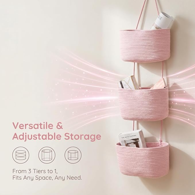 Hanging Basket, Over Door Organizer, 3 -Tier Wall Basket - Image 2