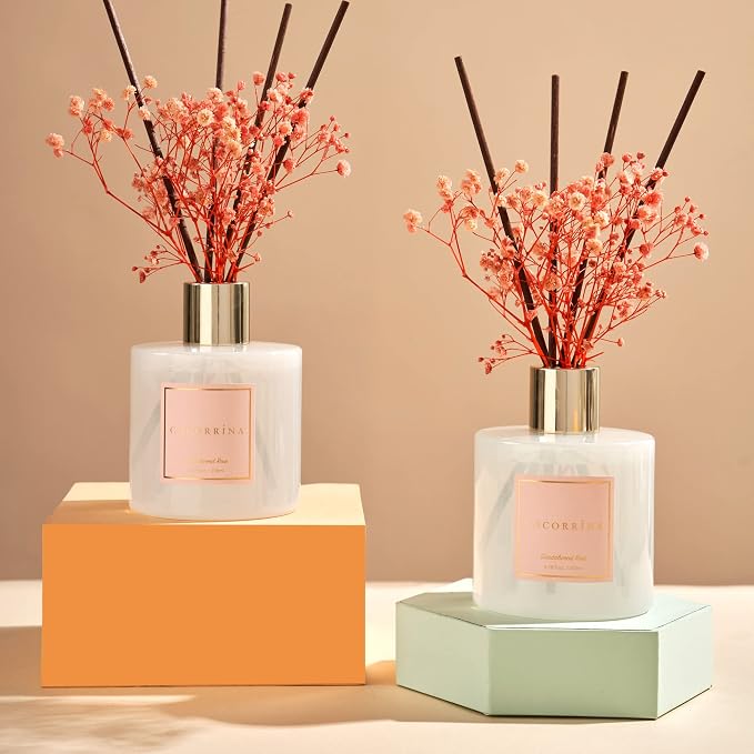 Premium Reed Diffuser Set with Preserved Baby's Breath & Cotton Stick - Image 2
