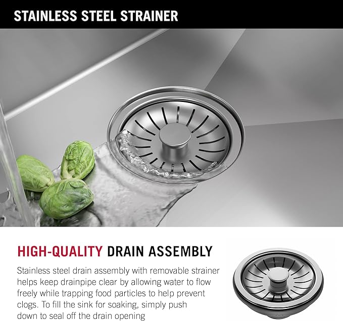 DELTA FAUCET Delta Lenta 30-inch Undermount 16 Gauge Stainless Steel Single Bowl Kitchen Sink with Accessories, 953034-30S-SS, Satin
