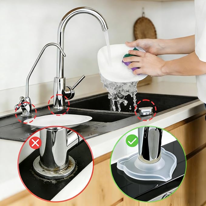 Compact Silicone Kitchen Sink Faucet Splash Proof Mat, Tap Water Diversion - Image 5