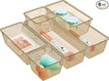 6 Pack Clear Drawer Organizer Set, Drawer Storage Trays, Storage Bins | Acrylic by WOWBOX