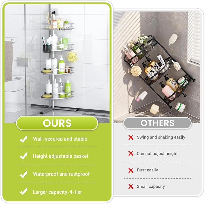 Aitatty Floor Standing Corner Shower Caddy - Image 3