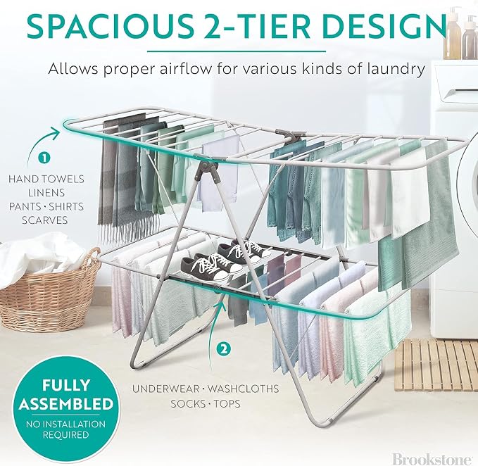 Brookstone 2 Tier Folding Rack - Image 3