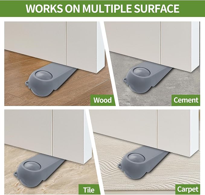 Door Stoppers for Bottom of Door, 2-Combo Pack Grey and Grey | Magic Ball Door - Image 6