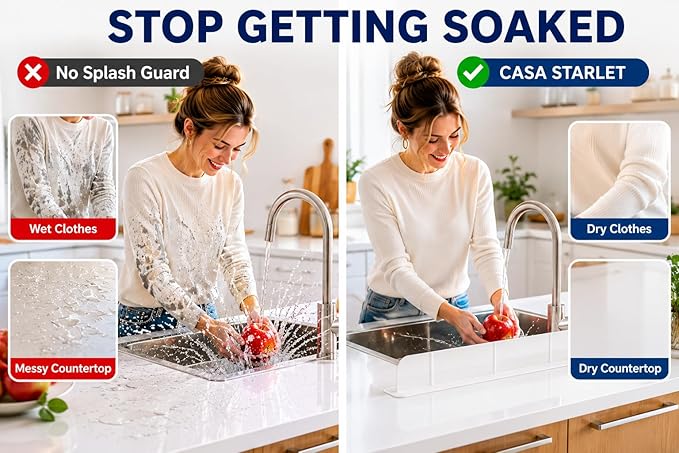 30 inch Premium Kitchen Sink Silicone Water Splash Guard Size Upgrade 30" and - Image 3