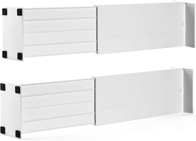 Dial Industries Dresser Drawer Organizer Dividers, 4.5" Deep | Slides apart to by DialIndustries