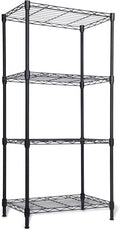 Whitmor 4 Tier Storage Shelves, Heavy Duty Metal Shelving, 400 lbs Capacity per Shelf, 1600 lbs Total, Easy Assembly for Kitchen, Garage, Plant, 18" L x 12" W x 38" H, Black