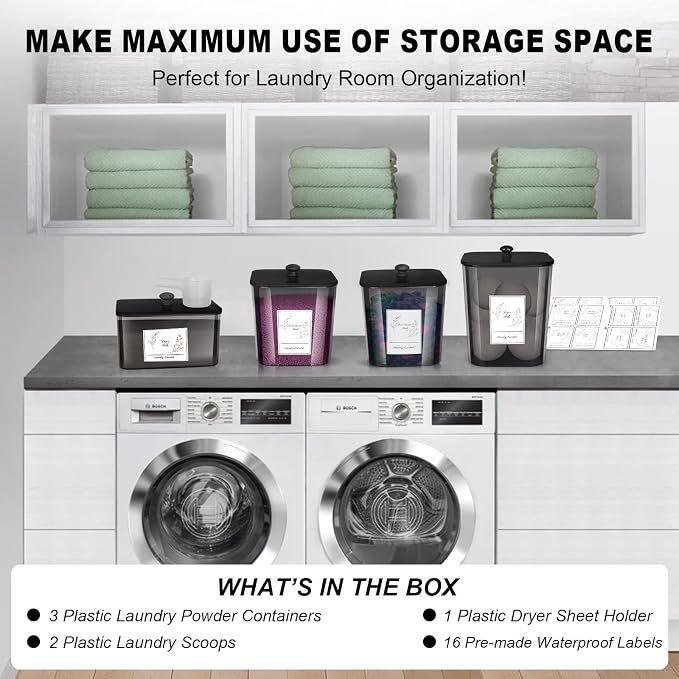 Zingbee 4 Pack Laundry Detergent Containers & Sheet Holder - Image 8
