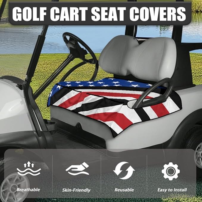 Golf Cart Seat Cover Cushion with Comfortable Microfiber Fabric and Waterproof Protection for Golf Courses and Communities