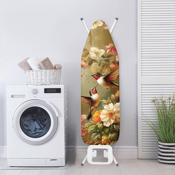 Hummingbird Flower Cover for Ironing Board 15x54 Inch Standard Size Iron Board - Image 3