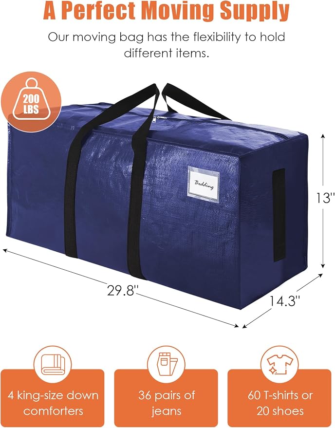 SWEET DOLPHIN 12 Pack 200LB Heavy-Duty Moving Bags - Image 4
