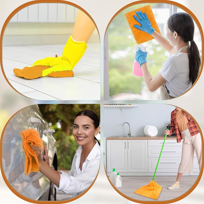 4 Pcs Extra Large Microfiber Cleaning Cloth, Lint and Streak Free - Image 7