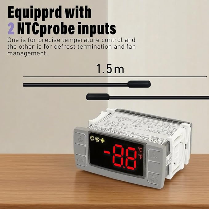 XR03CX-4N0F1 Temperature Controller,120V/50-60HZ Digital Thermostat Panel Fit for Normal Temperature Refrigerating Units Compressor Refrigerators