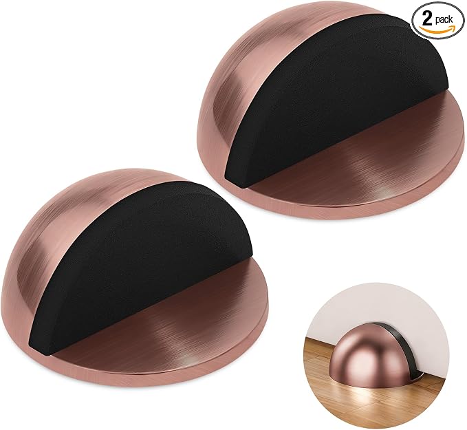 Self Adhesive Door Stoppers, Stainless Steel No Drill Rubber Floor Door Stop by Unknown