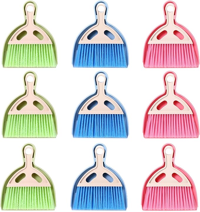 9 Pack Mini Dust Pan and Brush Set, Small Hand Broom and Dustpan Set by AojSup