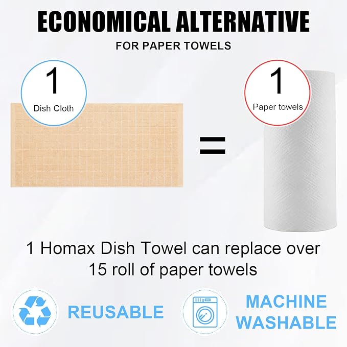 Homaxy 100% Cotton Terry Kitchen Towels, 12 Pack - Image 7