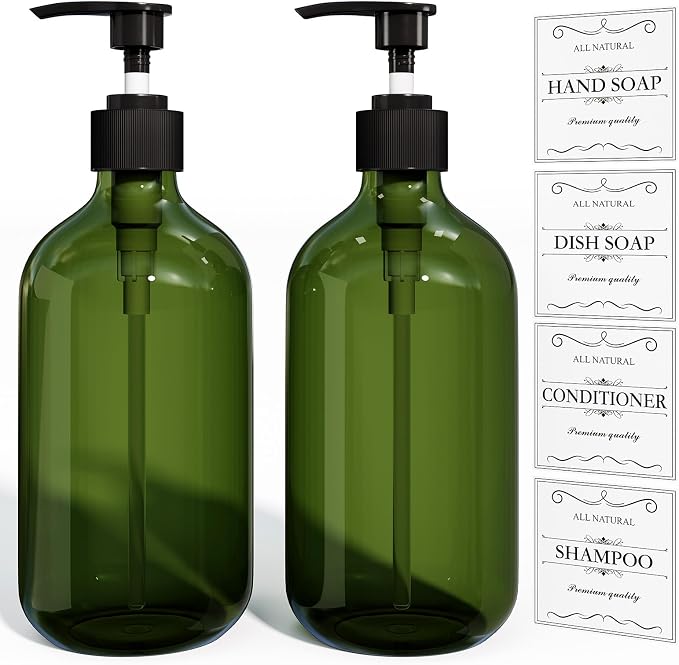 Kzeirm Green Soap Dispenser, Dish & Hand Soap Dispenser Set by Kzeirm