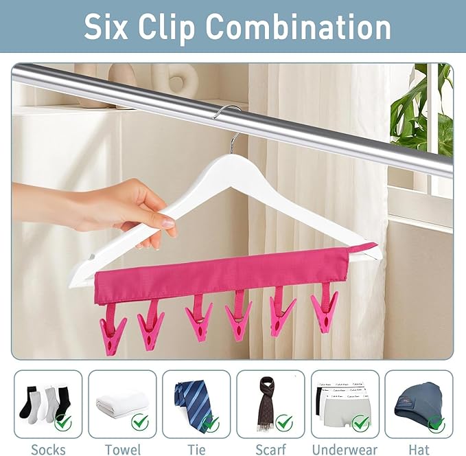 TamBee Travel Hangers Foldable for Suitcase Clothespin Travel Portable Folding - Image 6