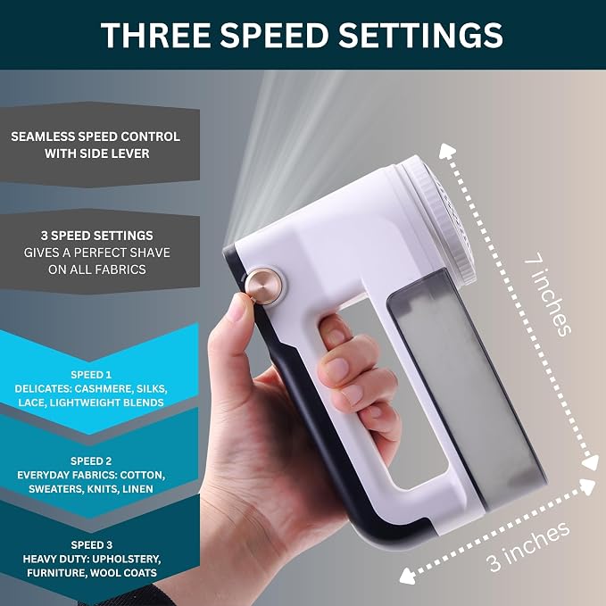 True & Tidy XL Rechargeable Fabric Shaver & Fuzz Remover w/Built-in Light - Image 2