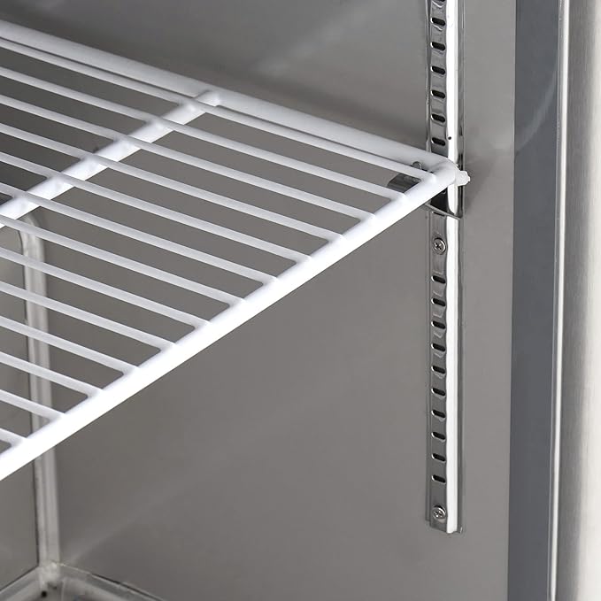 Kratos Commercial Undercounter Freezer, 2 Door 48" Wide All Stainless Steel Freezer for Restaurants, 11.9 Cubic Ft, 115V (67K-305)