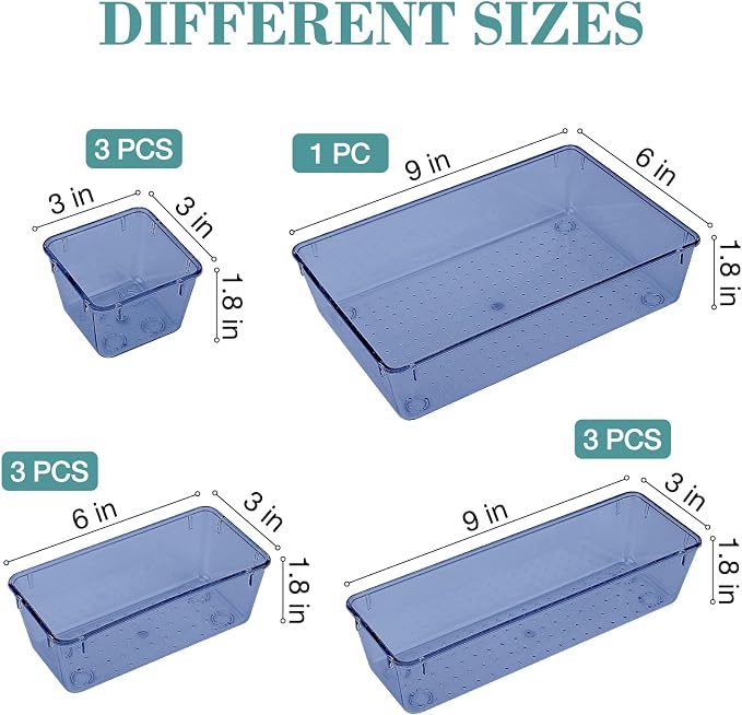 10 PCS Drawer Organizer Set, 5 Size Bathroom and kitchen organizer Trays | - Image 2