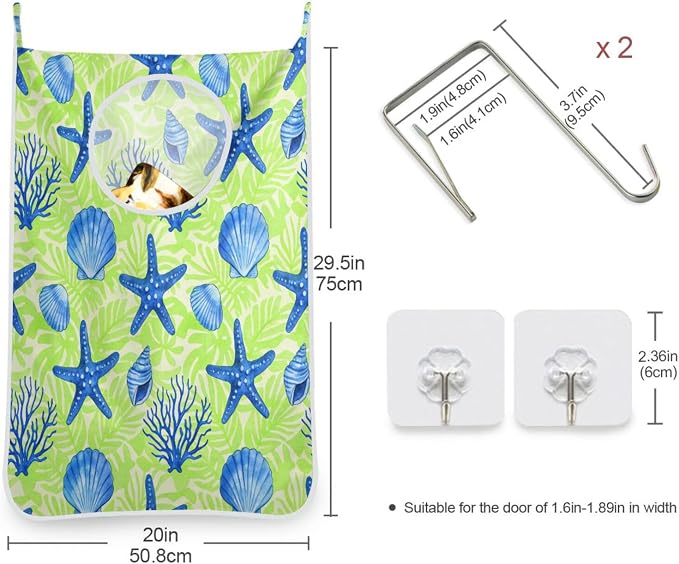2PCS Hanging Laundry Hamper Bag Over the Door Laundry Hamper Wall Hamper Large - Image 3