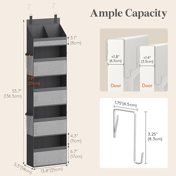 Lifewit 5 Tier Over the Door Organizer, Diaper Hanging Storage - Image 3