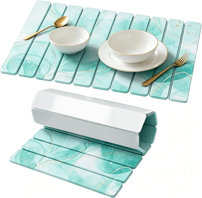 Stone Drying Mat for Kitchen Counter, Quick Diatomaceous Earth Mats for Dishes by Unknown