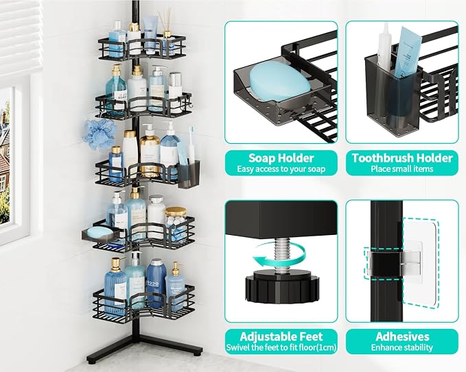 HapiRm Corner Shower Caddy Stand - Image 3