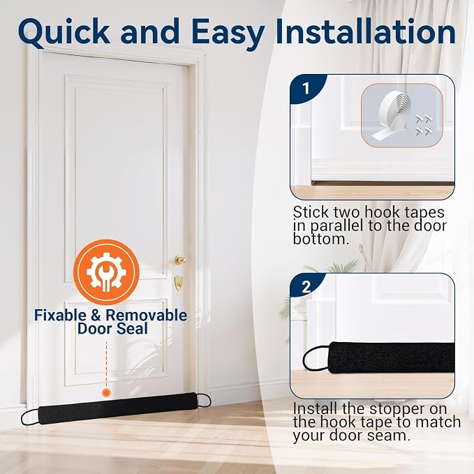Door Draft Stopper, Heavy Duty Under Door Draft Blocker, Gap Filler, Door Bottom - Image 5