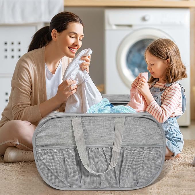 Collapsible Laundry Baskets, Tear Proof Pop Up Laundry Hamper - Image 2