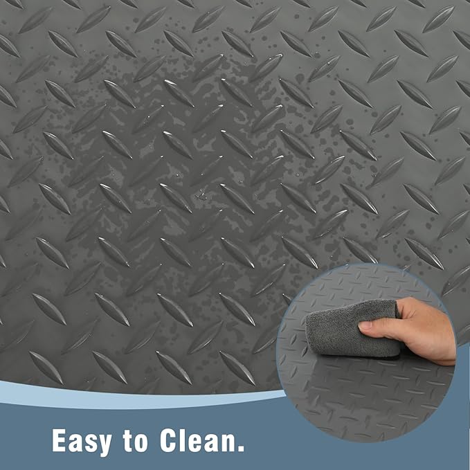 Anti Fatigue Mats Industrial 3' x 6' 15/16" Thick Ergonomic Standing Mat Commercial Kitchen Mat Heavy Duty Diamond Plate Cushioned Shop Floor Mats Helps Relieve Back and Leg Soreness, Grey