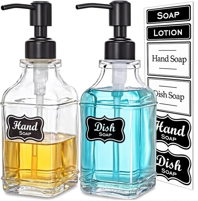JASAI 2Pack Hand & Dish Glass Soap Dispenser by JASAIHOME