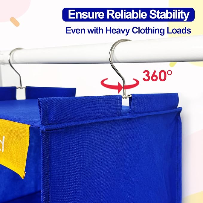 Weekly Clothes Organizer for Kids, 6-Shelf Hanging Closet Organizer - Image 5