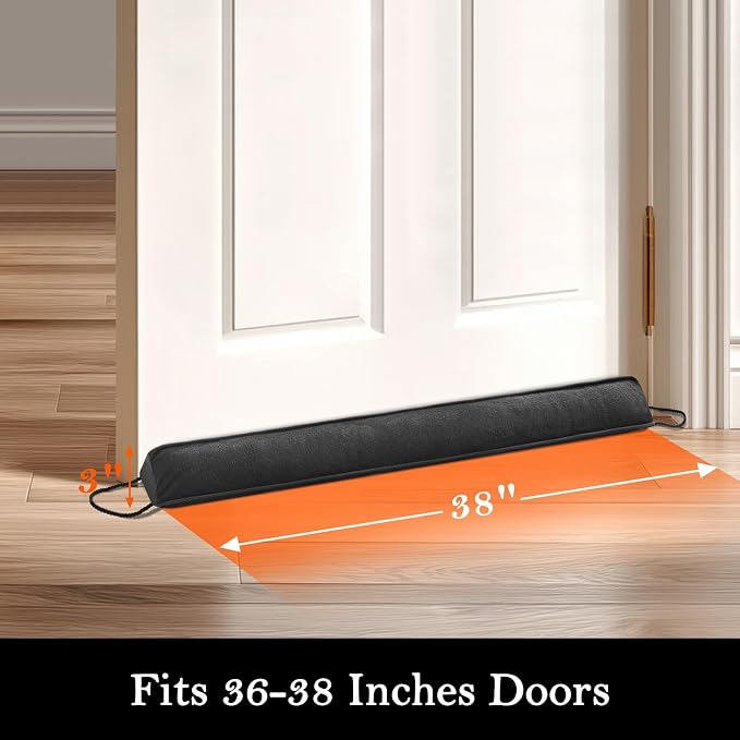 Sunolga Door Draft Stopper, Removable Washable Cover, Blocks Hot and Cold Air - Image 2