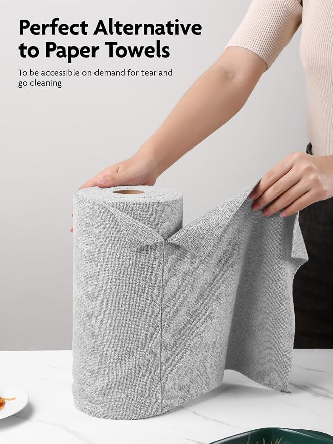 Fantasticlean Microfiber Cleaning Cloth Roll- 40 Sheets, Tear-away Microfiber - Image 2