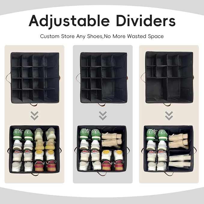 Shoe Organizer for Closet, 3 Pack Shoe Storage Bins - Image 5