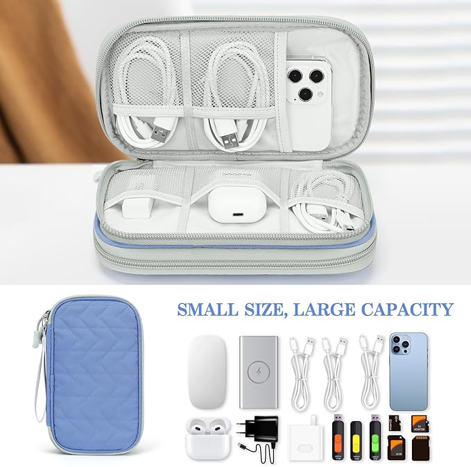 FYY Electronic Organizer, Travel Tech Pouch Bag, Waterproof, Double Layers - Image 6