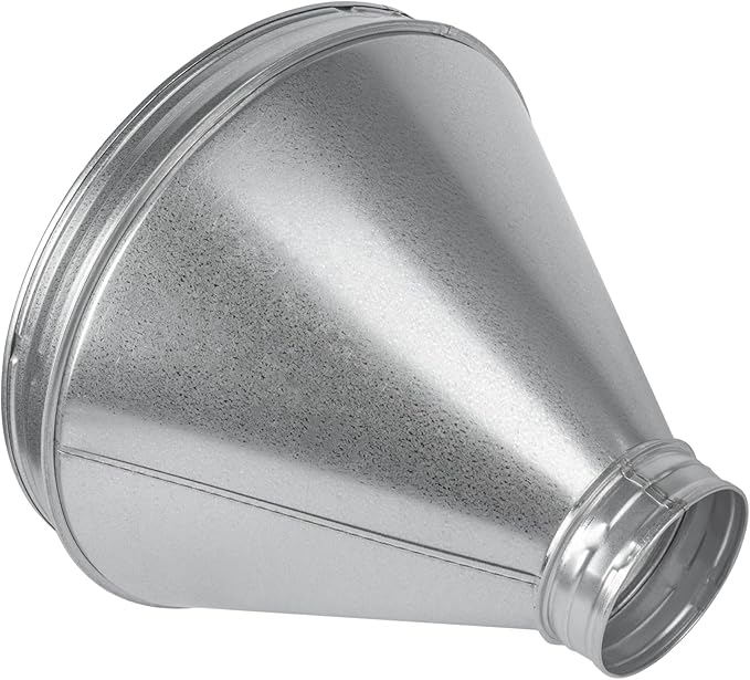 12"" to 4"" Inch Round Duct Reducer - Galvanized Steel Pipe Increaser - Coupling for Round Duct Ventilation Systems - Heating & Cooling, HVAC, Gray