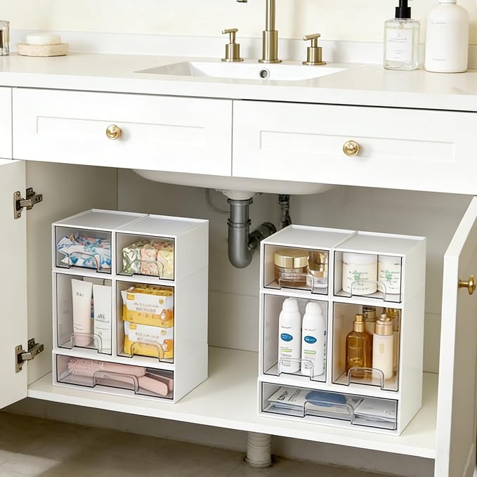 Vtopmart Stackable Storage Drawers Set of 5, Baby Bottle Organizer, Beauty - Image 6